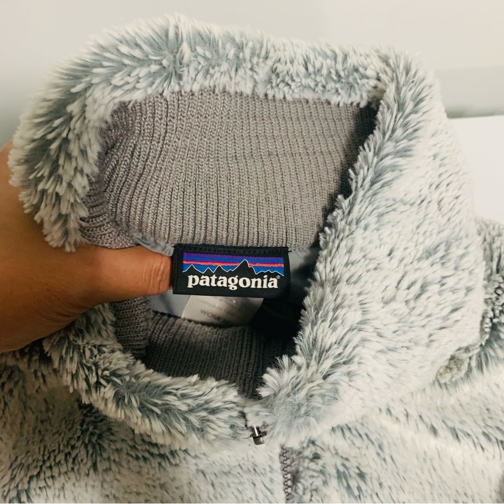 Patagonia Plush Zip-Up Jacket in Light Gray